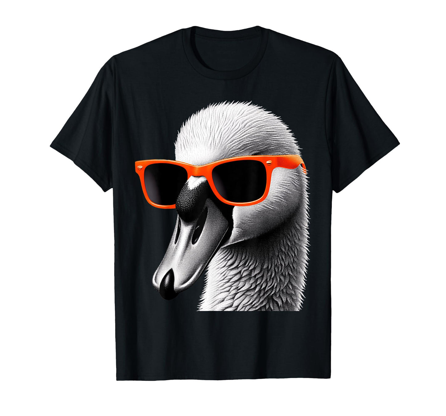 Cool Swan Bird Wearing Sunglasses Graphic Art T-Shirt