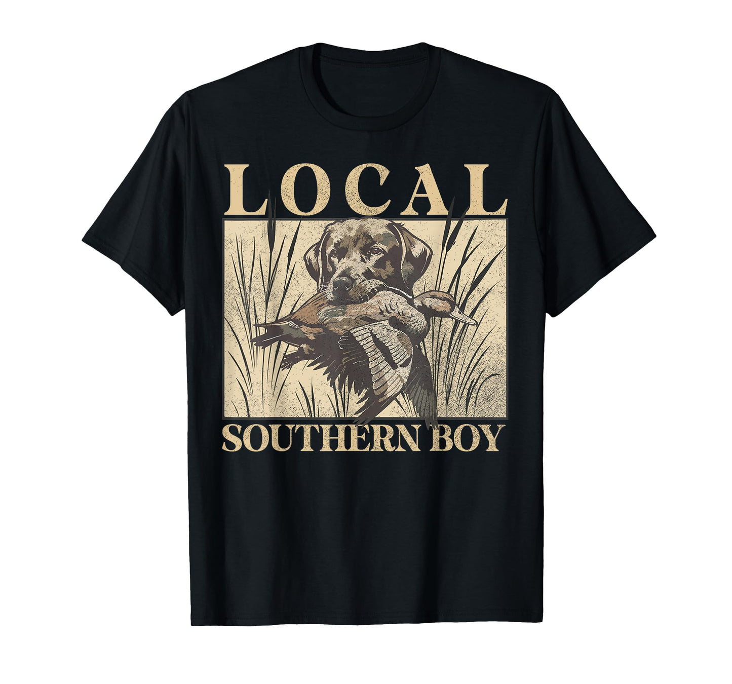 Local Southern Boy Duck Hunting Black Lab Outdoor Vintage T-Shirt