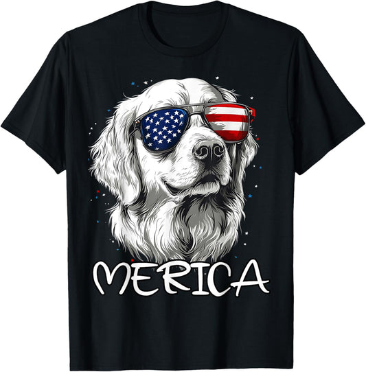 Patriotic Labrador Retriever Dog Merica US Flag 4Th Of July T-Shirt