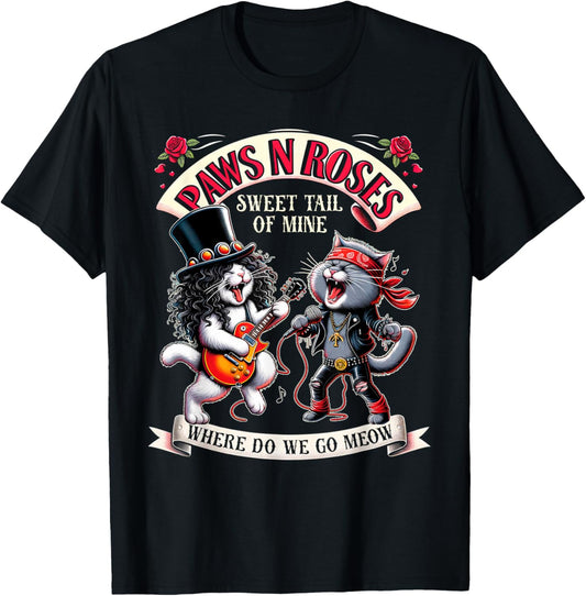 Funny Rock Cats Playing Guitar Classic Cat Music For Lover T-Shirt