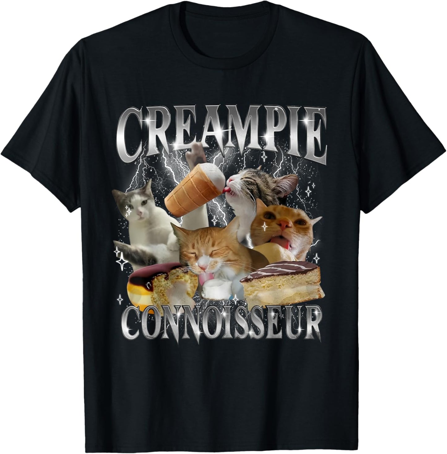 Creampie Connoisseur Funny Cat Meme Inappropriate Adult T-Shirt