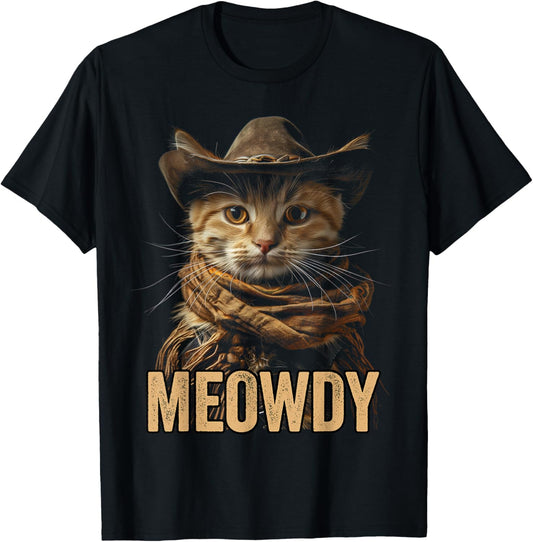 Meowdy Cat Shirt Meowdy Cowboy Cat Country Western Funny Cat T-Shirt