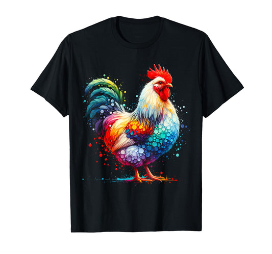 Chicken Art Graphic Women Farm Chicken Lover Funny Colorful T-Shirt