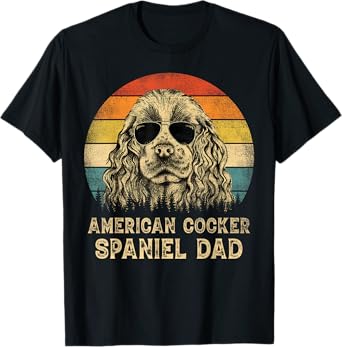 Vintage American Cocker Spaniel Dad Dog Lovers Father's Day T-Shirt