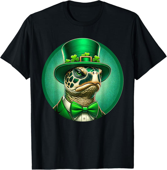 Funny Sea Turtle Shamrocks St Patricks Day Animal St Patrick T-Shirt