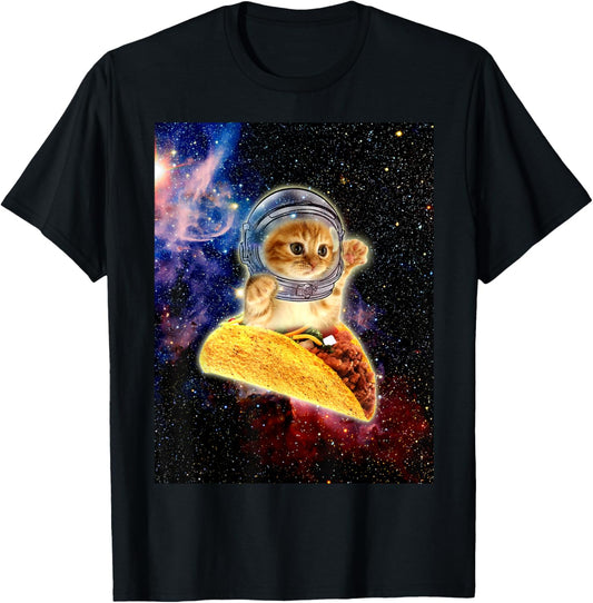Crazy Space Taco Cat Funny T-Shirt v2
