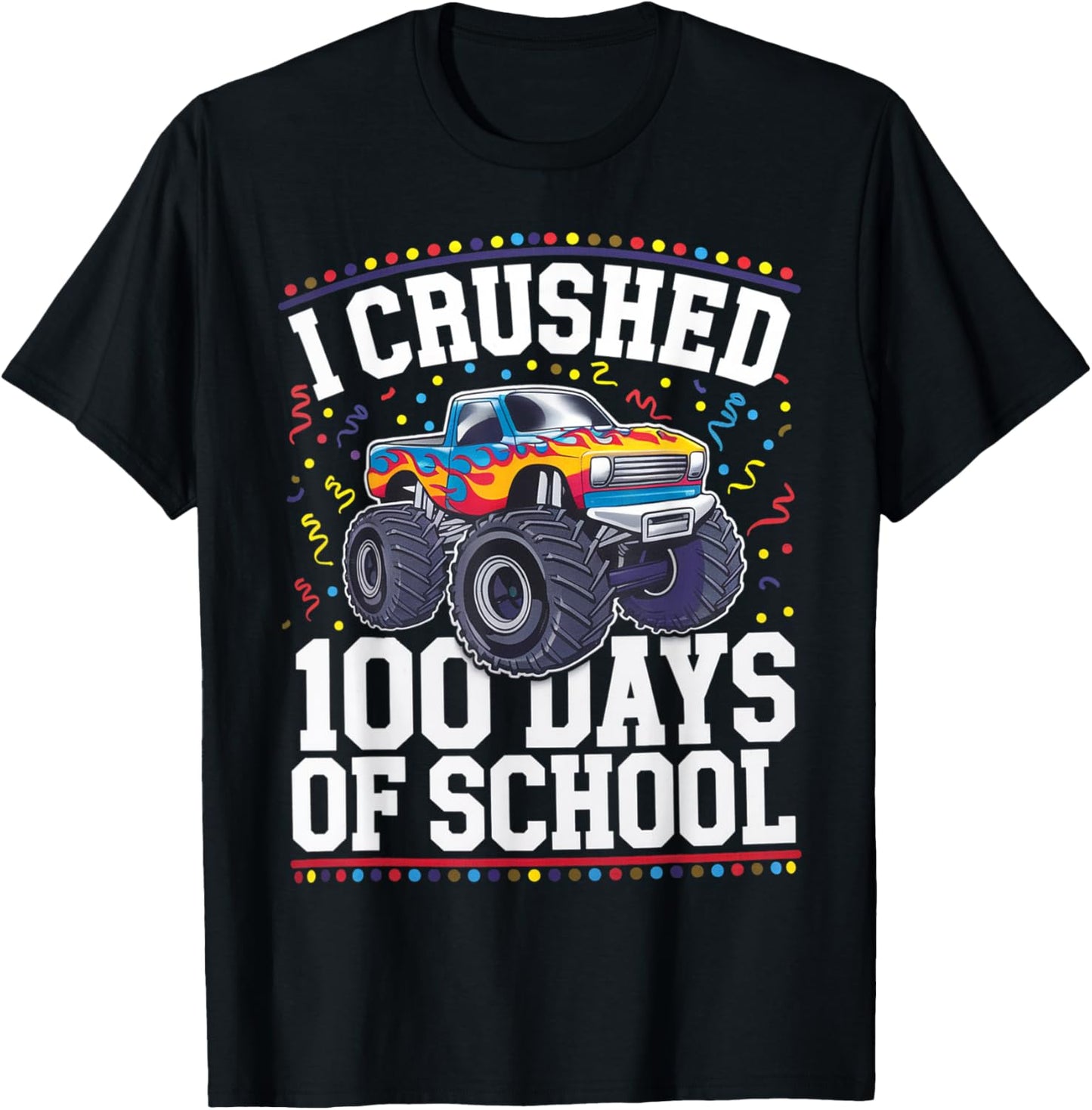 100 Days of School Monster Truck 100th Day of School Boys T-Shirt