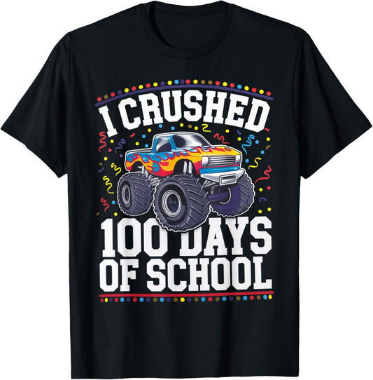100 Days of School Monster Truck 100th Day of School Boys T-Shirt