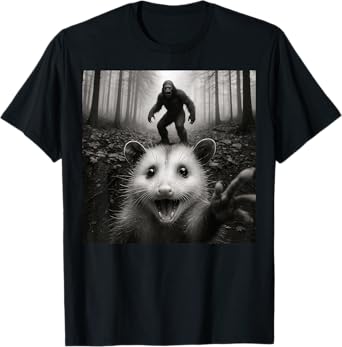 Opossum Selfie With Bigfoot Funny Gifts For Men Women Kid T-Shirt