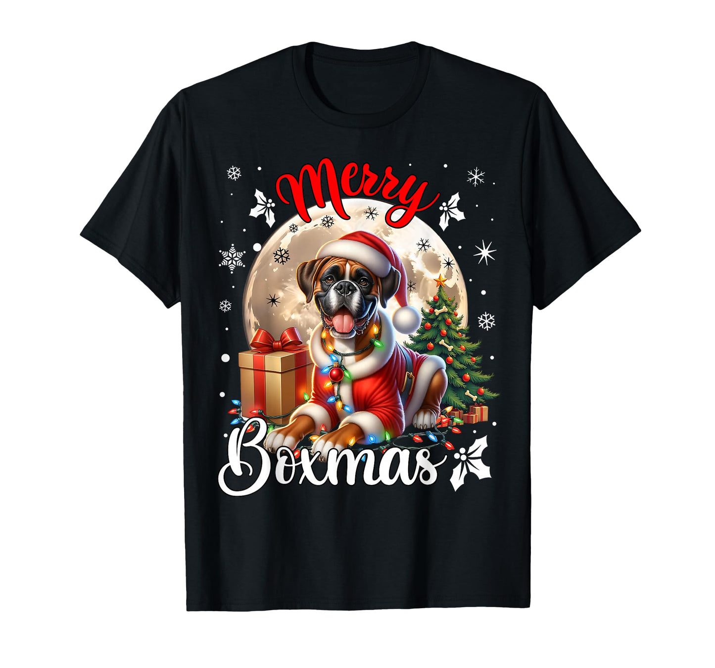 Boxer Christmas Boxer Dog Costume Boxer Xmas Merry Boxmas T-Shirt