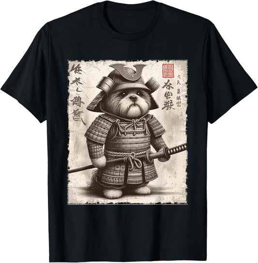 Funny Shih Tzu Dog Samurai T-Shirt
