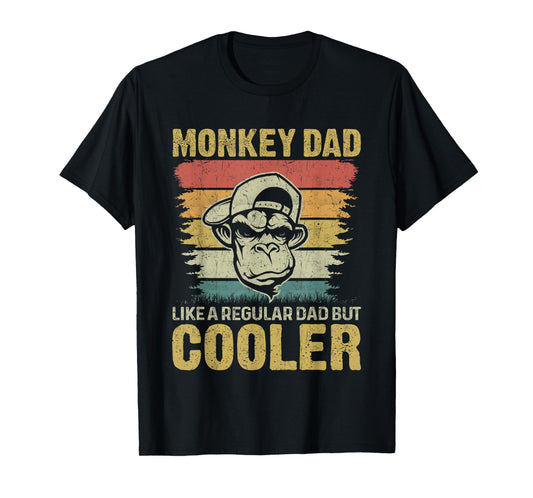 Retro Monkeys Father Men Animal Monkey Dad T-Shirt