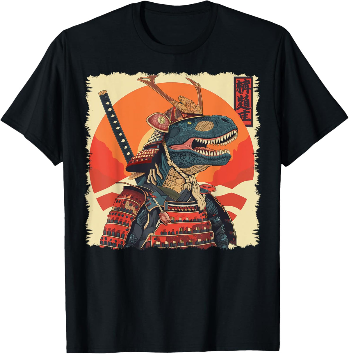 T-Rex Dinosaur Tyrannosaurus Rex Japanese Samurai Ukiyo-e T-Shirt