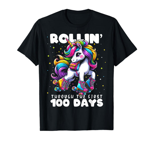 100 Days of School Girls Teacher 100th Day Unicorn Outfit T-Shirt