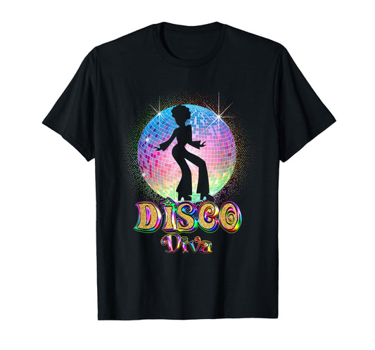 Disco Diva - Retro 70's 80's Seventies Retro Disco Ball T-Shirt