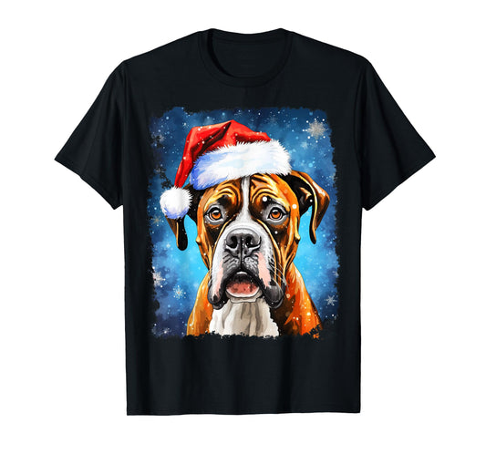 Pop Art Christmas Boxer Dog T-Shirt