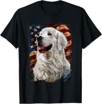Great Pyrenees American Flag T-Shirt
