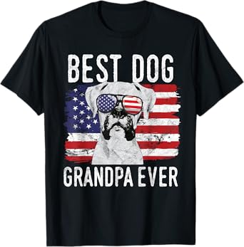 American Flag Best Dog Grandpa Ever Boxer USA Men T-Shirt
