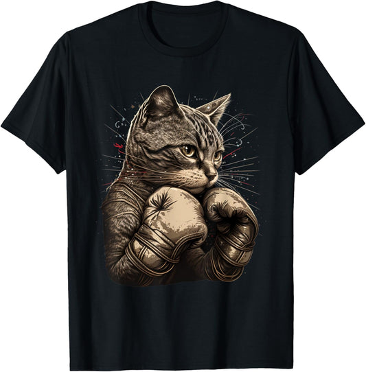 Boxing Cat Boxer Funny Cat Graphic T-Shirt