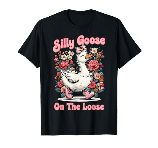 Silly Goose Mommy Funny Floral Silly Goose Mama Mother's Day T-Shirt