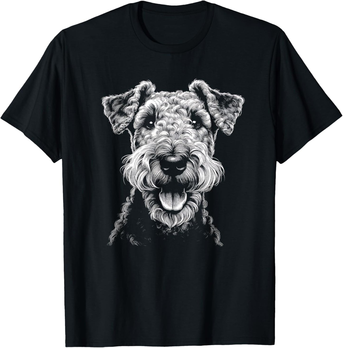 Airedale Terrier Dog Face Art Design For Women And Men T-Shirt