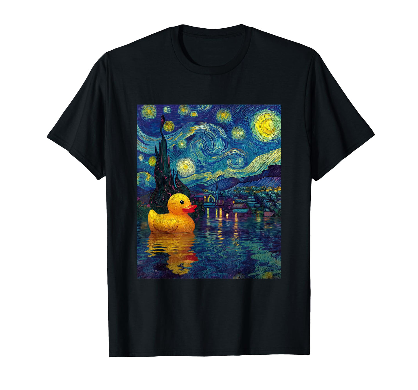 Rubber Duck Duckie Ducky Van Gogh Style Starry Night Funny T-Shirt
