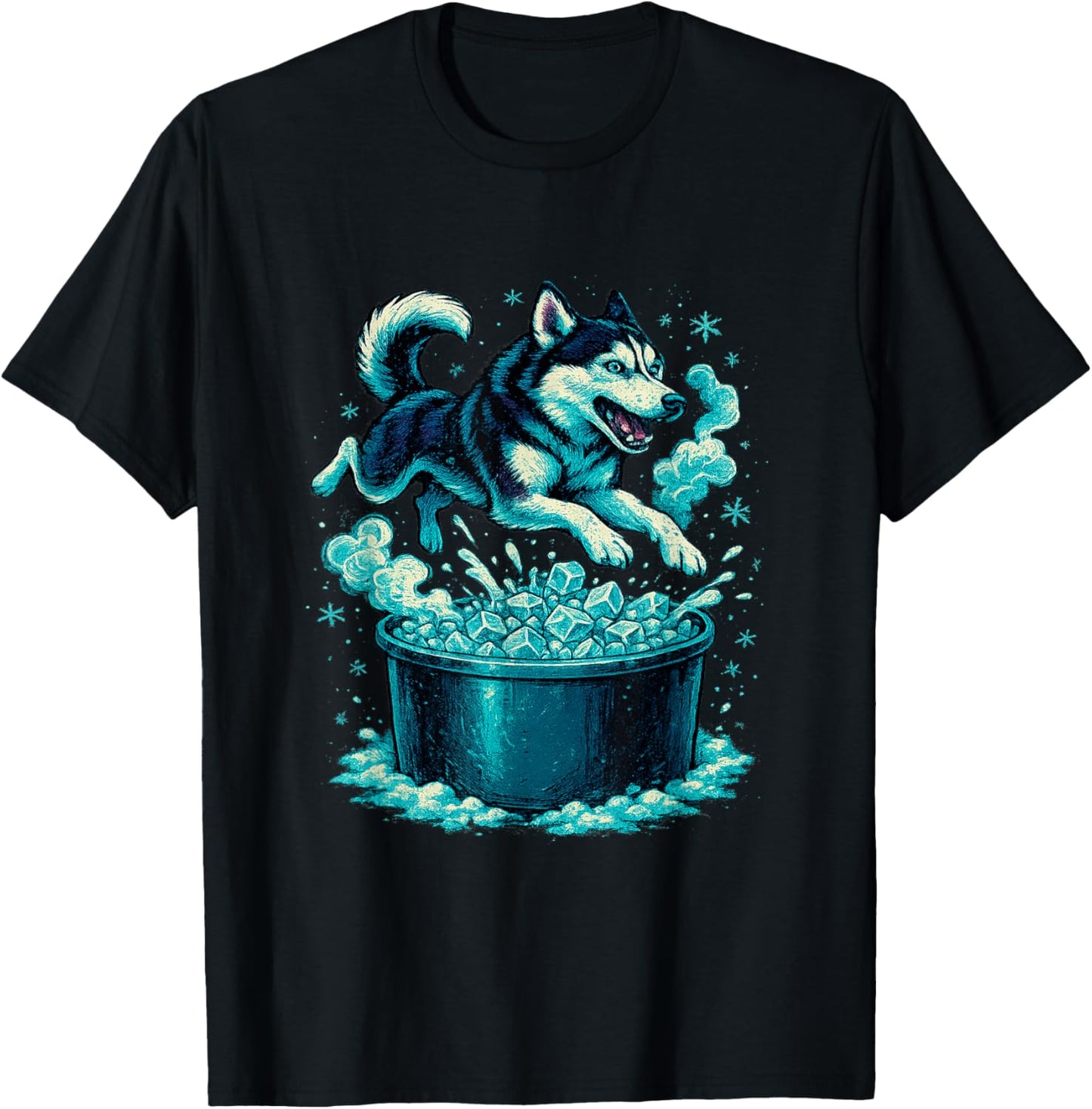 Funny Arctic Dog Energy for Cold Plunge Mindset Enthusiasts T-Shirt