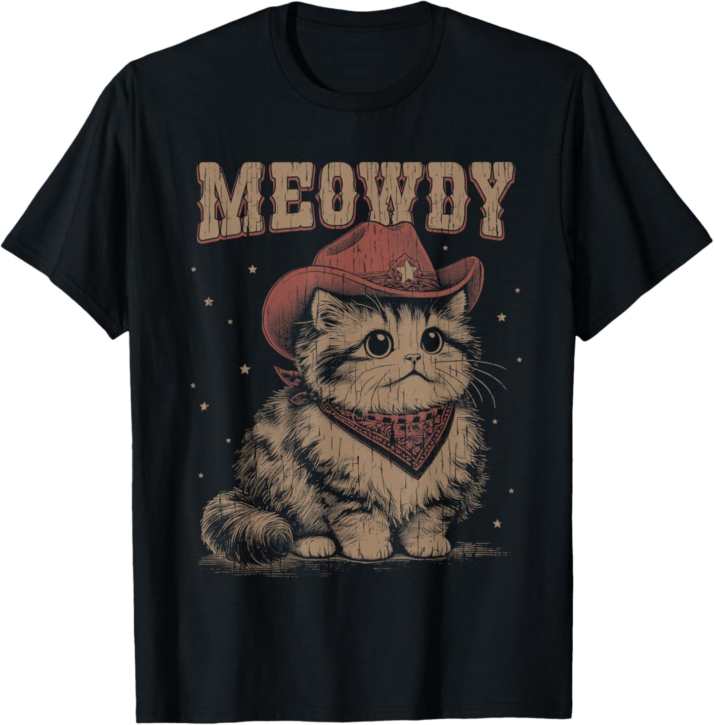 Meowdy Cat Western Cute Cowgirl Vintage Graphic T-Shirt