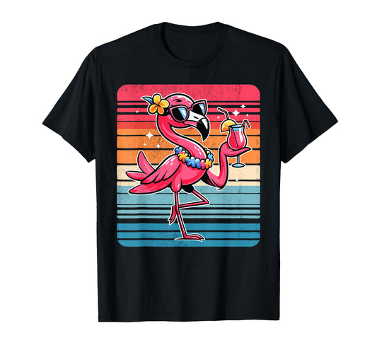 Cool Retro Flamingo in Sunglasses Funny Flamingo T-Shirt