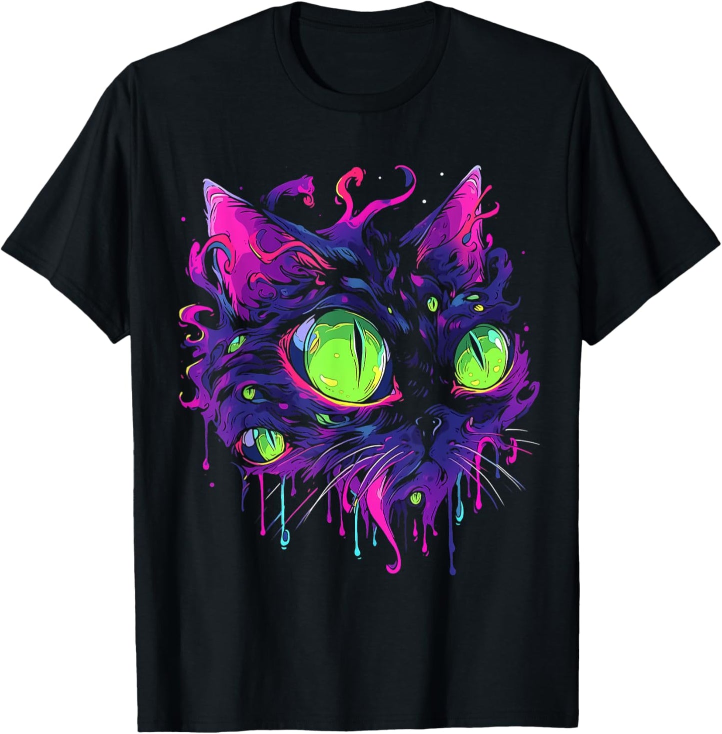 Psychedelic Trippy Cat Women's Casual T-Shirt