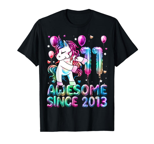 Flossing Unicorn 11 Year Old 11th Birthday Girl Unicorn T-Shirt