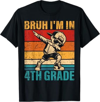 Fourth Grade Dabbing Boy Bruh i'm in 4th Grade Student T-Shirt