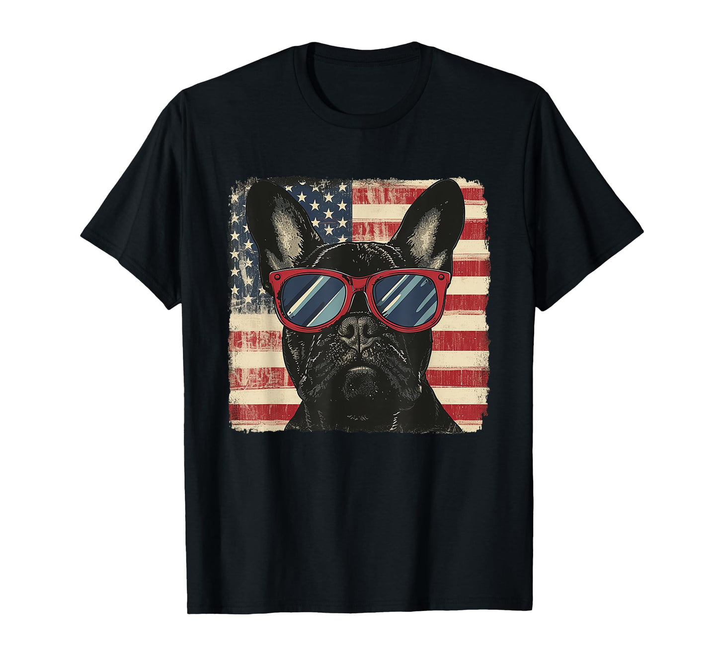 Frenchie America Flag 4th of July Women Men Kids T-Shirt