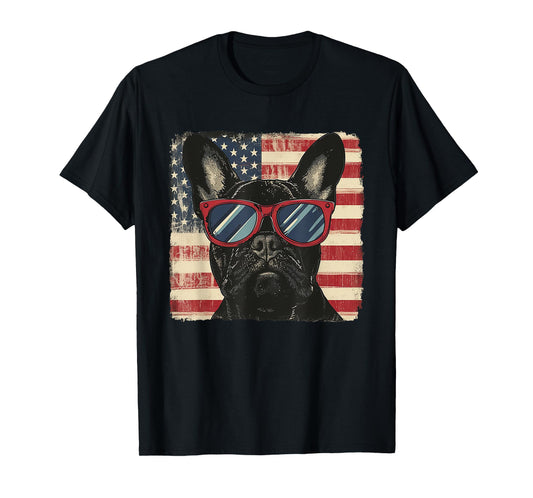 Frenchie America Flag 4th of July Women Men Kids T-Shirt