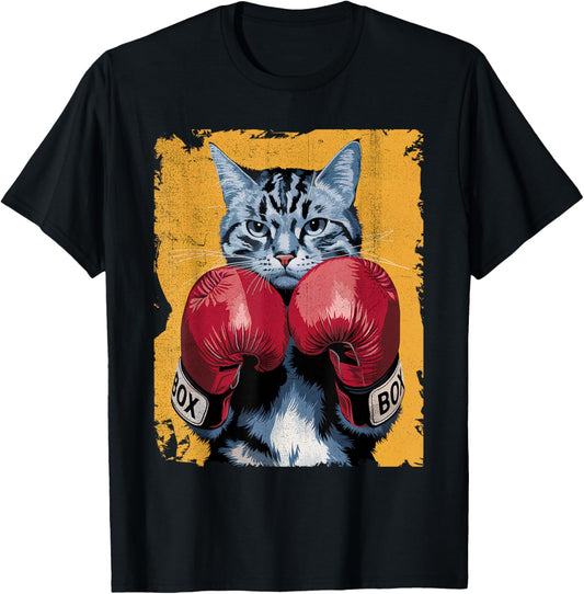 Cute Cat Boxing Boxer Gloves Sports Men Women Kids T-shirt