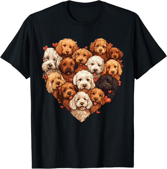 Doodle Heart-shaped Cute Goldendoodle Dog Lover Valentines T-Shirt
