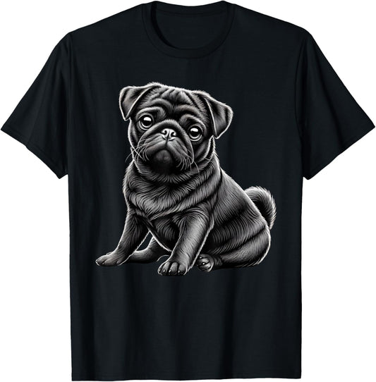 Black Pug Cute Dog Pug T-Shirt
