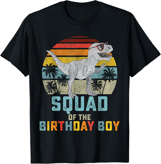 Squad of the Birthday Boy Dinosaur Friend Matching Friends T-Shirt