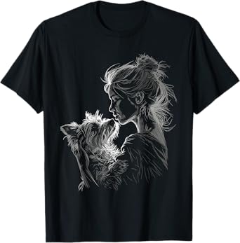 Yorkshire Terrier Mom Yorkie Lover Dog Art Mother's Day T-Shirt for Men Women