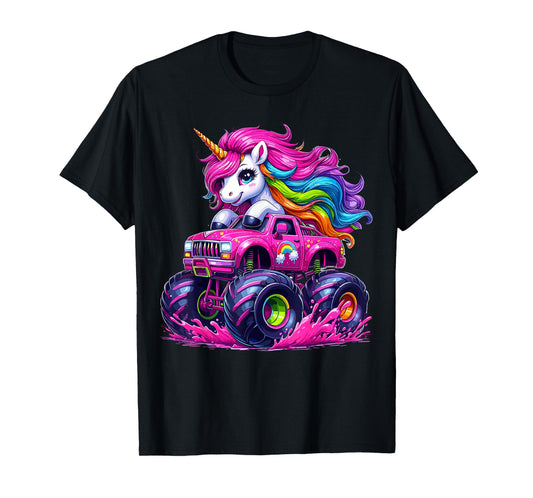 Unicorn Riding Monster Truck T-Shirt