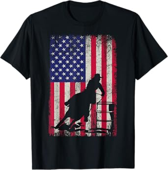 Barrel Racing 4th July Independence Day Patriotic Women Kids Men T-Shirt