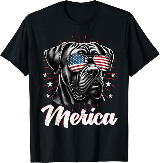 Merica Dog Cane Corso 4th of July Patriotic American Kids T-Shirt