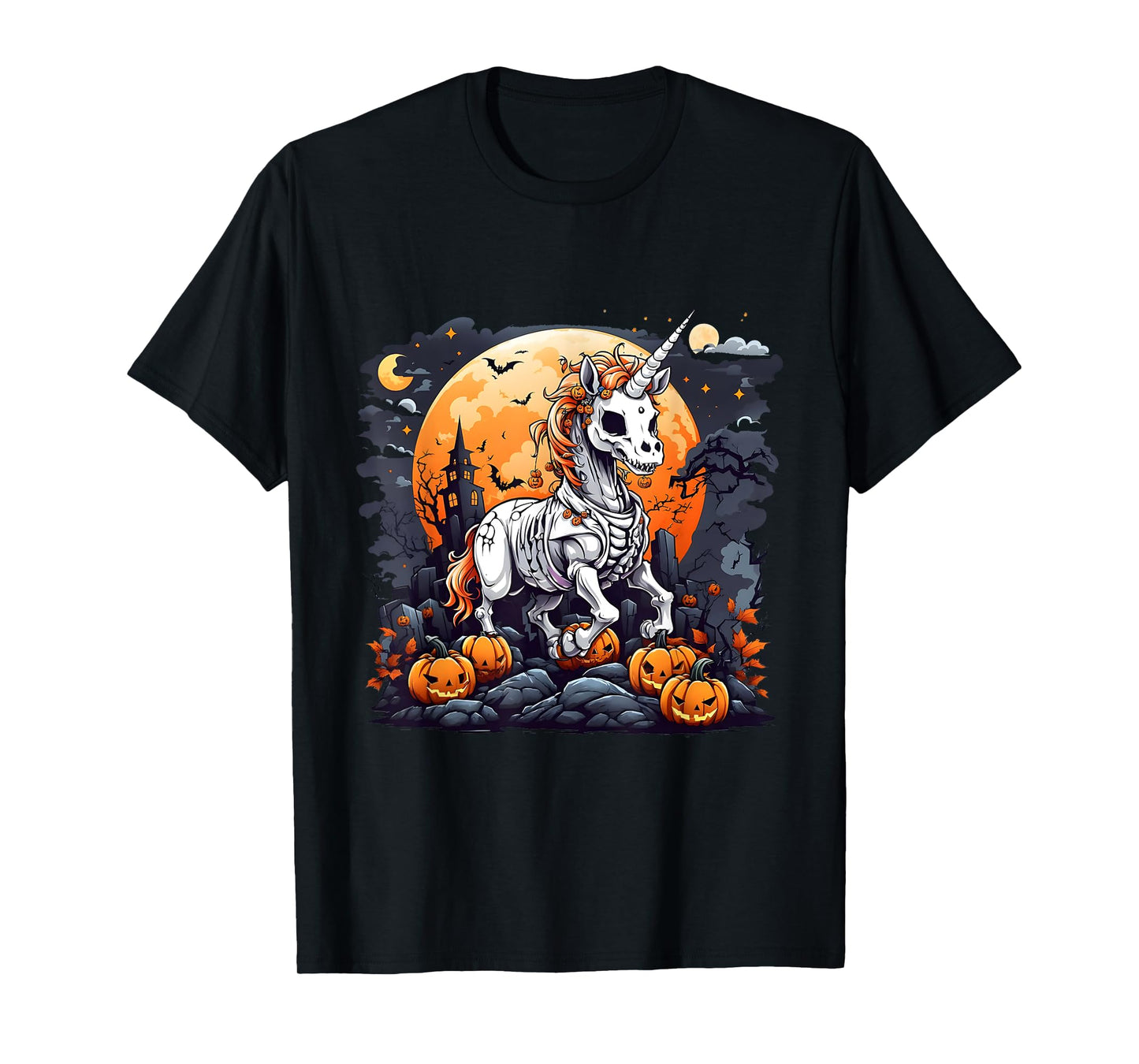 Cute Halloween Skeleton Unicorn Girls Women Witchy Halloween T-Shirt