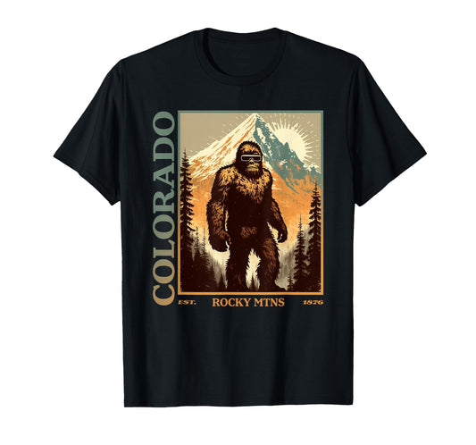 Colorado Mountain Bigfoot Retro Vintage 80s Sasquatch T-Shirt