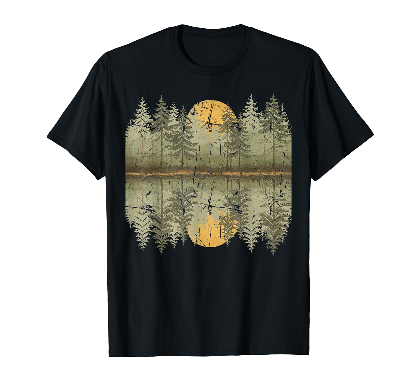 Nature Reflection Forest Trees Outdoor Wildlife T-Shirt