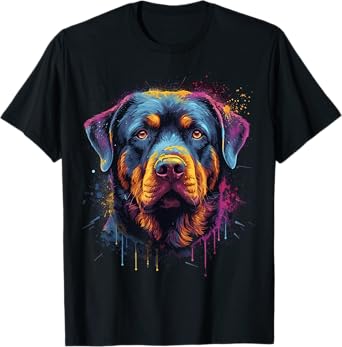 Cute Rottweiler Dog Lover Colorful Men Women Boys Girls Tee T-Shirt
