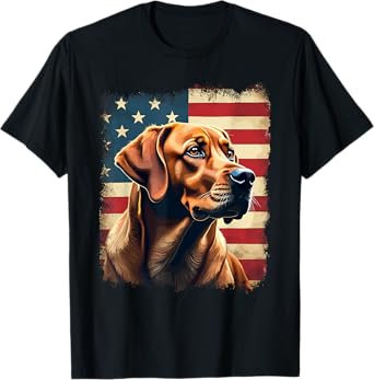 Labrador Retriever | Fox Red Labrador & American Flag T-Shirt