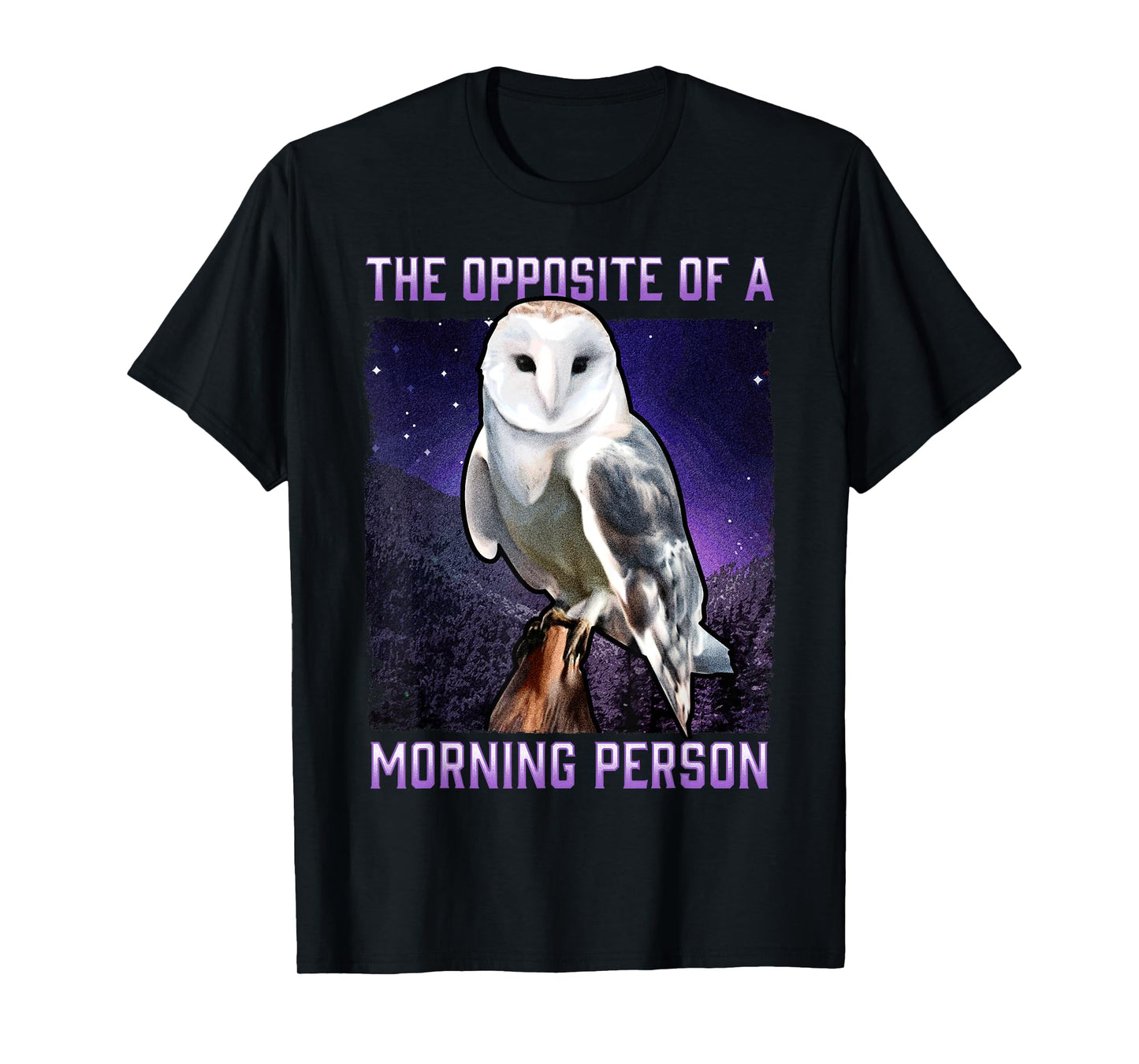 Snowy Owl Opposite of a Morning Person Bird Night Owl T-Shirt