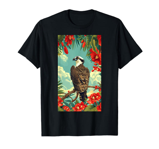 Osprey Bird Flowers Floral Women Girls Men Boys Kids T-Shirt