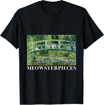 MEOWSTERPIECES Antique Oil Painting Funny Cat Lover Art T-Shirt for Men Women Girls Kids